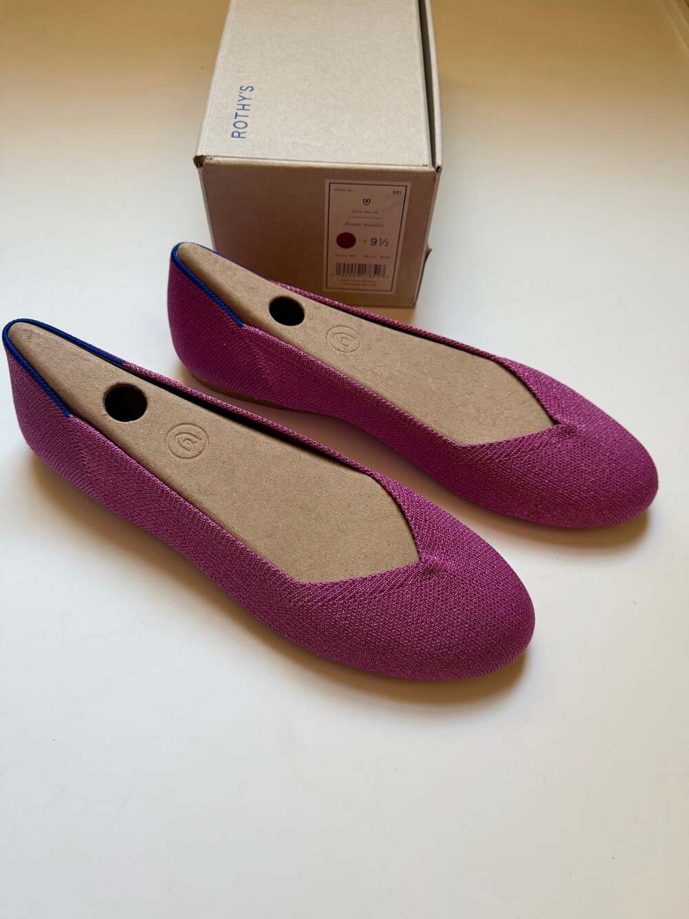 NEW Rothys Bloom Metallic Ballet Flats - Picture 1 of 5